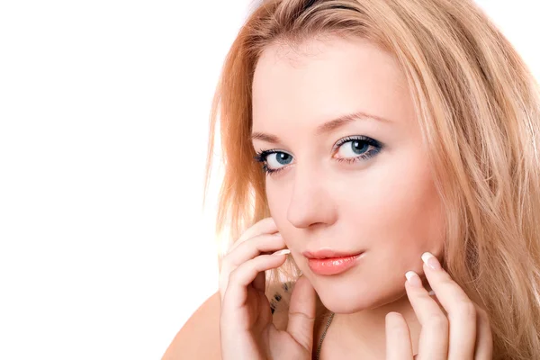 Closeup portrait of a lovely young blonde — Stock Photo, Image