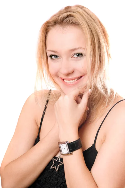 Portrait of a smiling pretty blonde — Stock Photo, Image