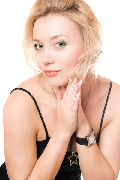 Portrét krásná mladá blondýnka — Stock fotografie