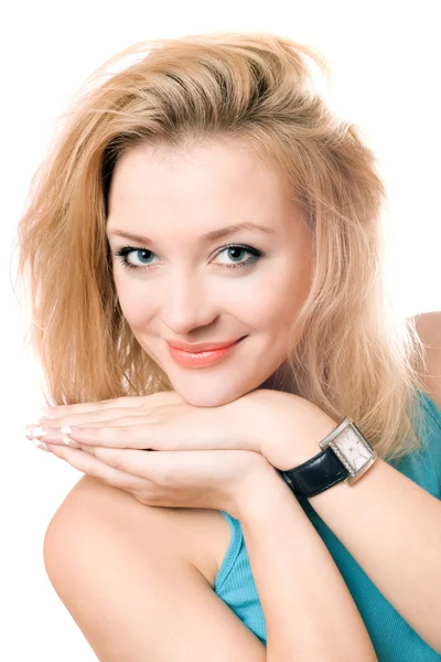 Portrait of a smiling attractive blonde — Stock Photo, Image