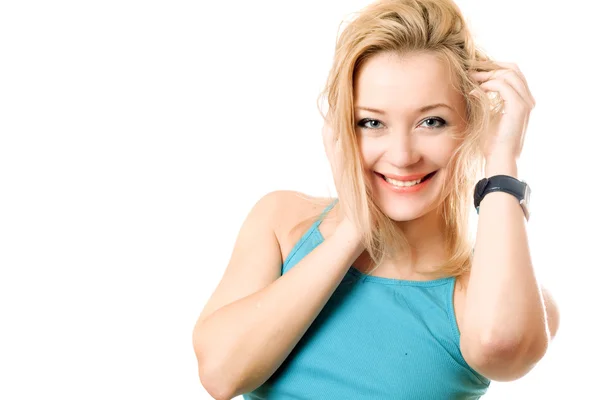 Portrait of a cheerful attractive blonde — Stock Photo, Image