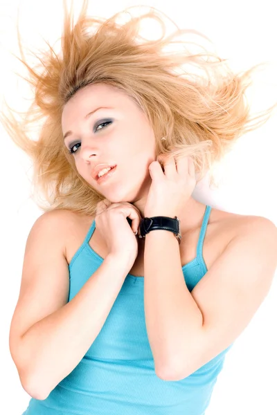 Porträtt av sexig ung blond tjej — Stockfoto