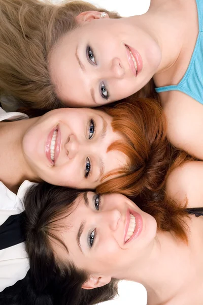 Tre donne allegre — Foto Stock