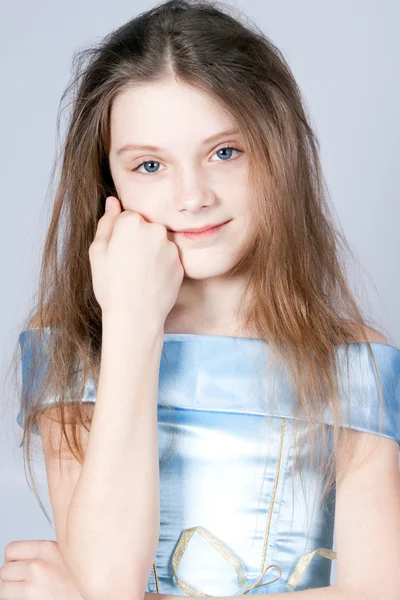 Girl the princess in a blue dress. — Stock Photo, Image