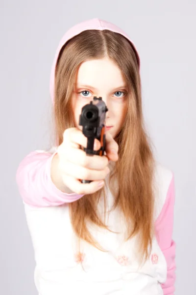 Dziewczyna z pistoletu. — Zdjęcie stockowe