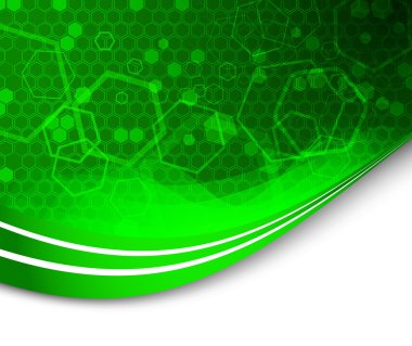 Abstract green hexagon background clipart