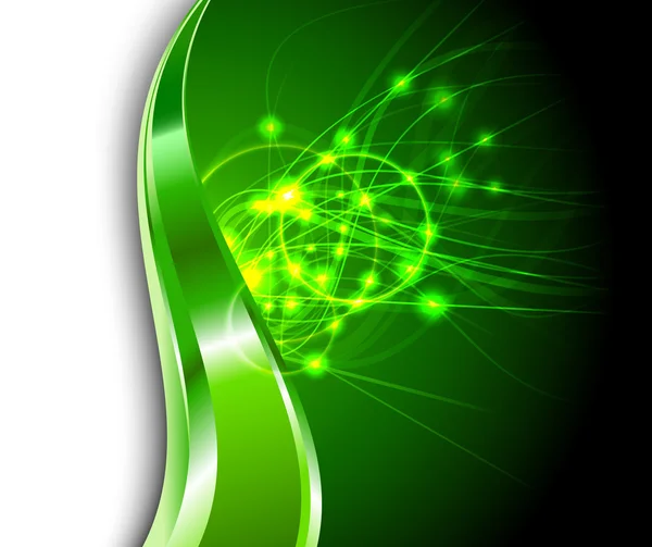 Yeşil renkli - enerji patlamaları — Stok Vektör