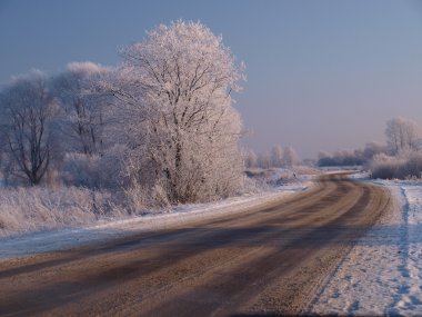 Winter road clipart