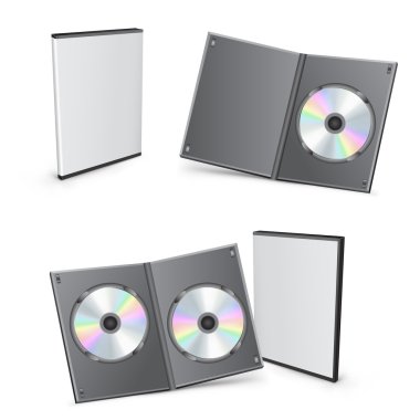 3d vector DVD boxes clipart