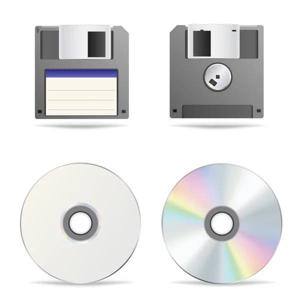 Disque optique et disquette — Image vectorielle