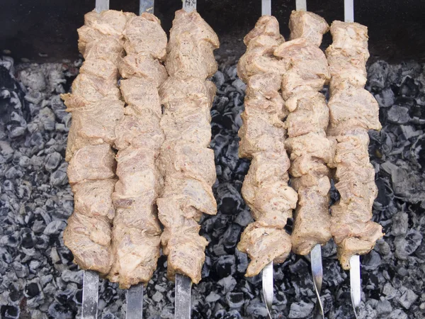 Preparação de kebab de shisw1 — Fotografia de Stock