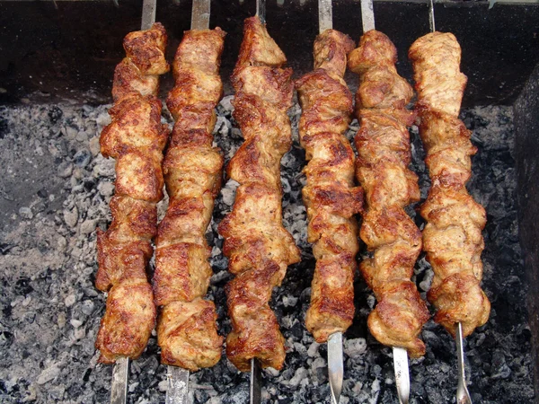 Preparação de kebab shish (7) — Fotografia de Stock