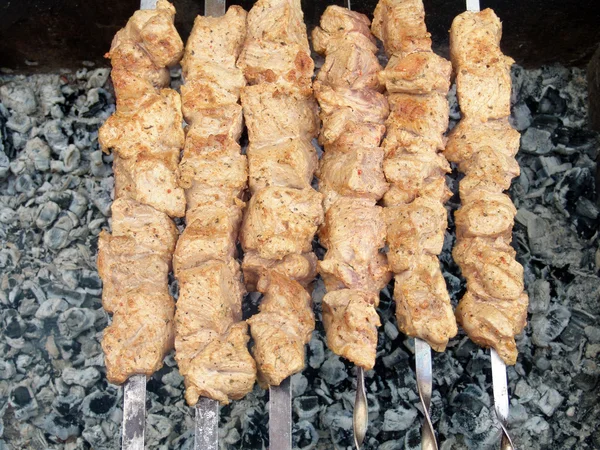 Preparação de kebab de shisw3 — Fotografia de Stock