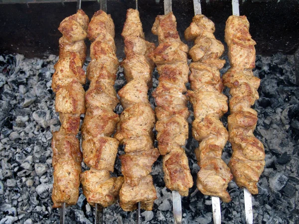 Shish kebab preparation5 — Stock Fotó