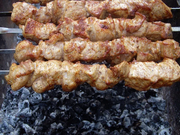Preparação de kebab de shis6 — Fotografia de Stock