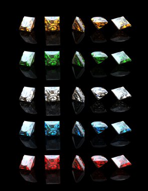 collecties van vierkante edelsteen