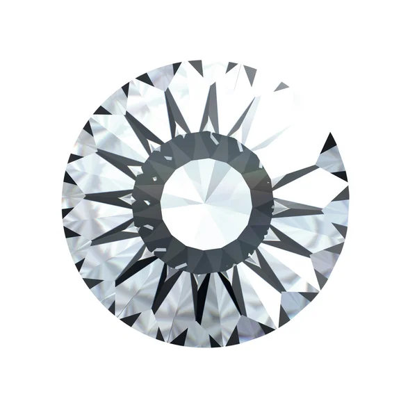 라운드 브 릴리 언 트 컷 다이아몬드 관점 절연 — 스톡 사진
