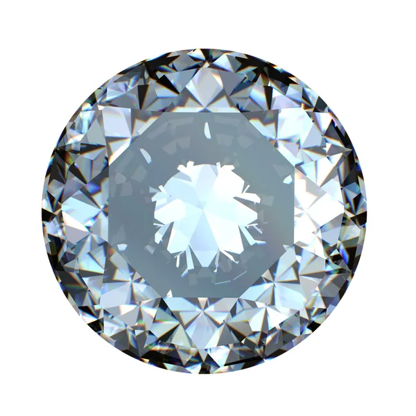 Perspectiva redonda de diamantes talla brillante aislada —  Fotos de Stock