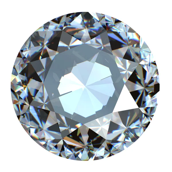 圆辉煌切割钻石角度孤立 — 图库照片
