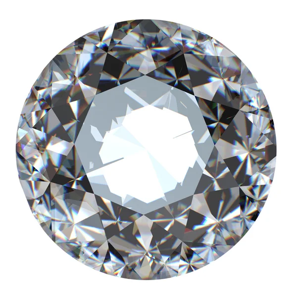 Γύρο λαμπρή κομμένα διαμάντι προοπτική απομονωθεί — Φωτογραφία Αρχείου