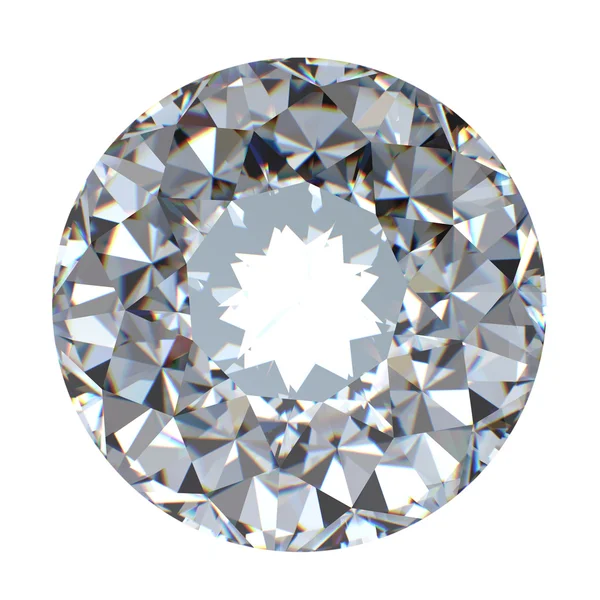 Kolo brilantní řezané diamond perspektivy izolované — Stock fotografie
