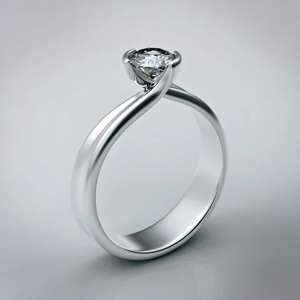 Δαχτυλίδι με διαμάντι απομονωθεί — Φωτογραφία Αρχείου