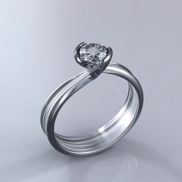 Кільце з діамантом ізольоване — стокове фото