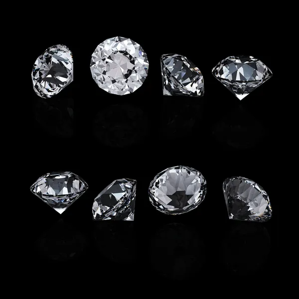 Collectie van ronde diamant — Stockfoto