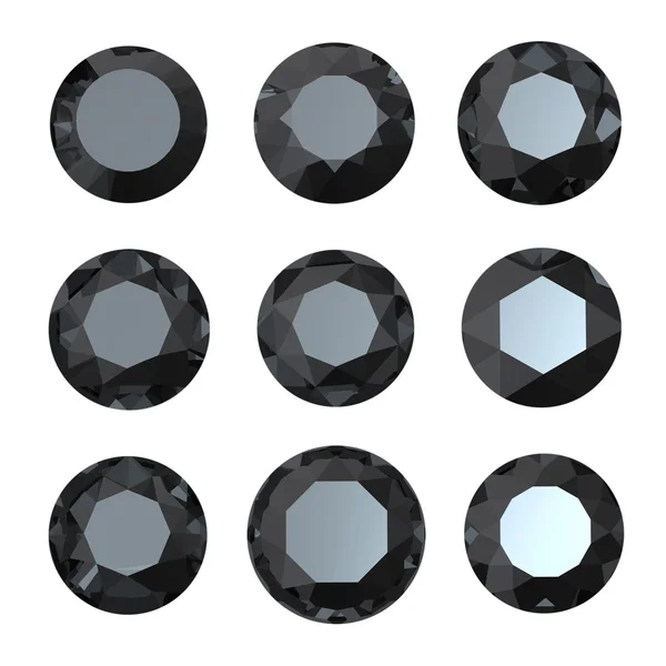 Okrągły czarny szafir — Zdjęcie stockowe