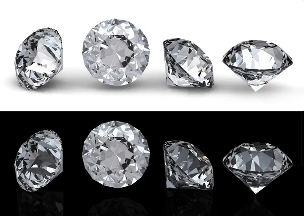 Collectie van ronde diamant — Stockfoto
