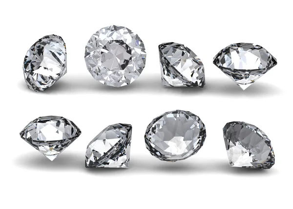 Coleção de diamante redondo — Fotografia de Stock