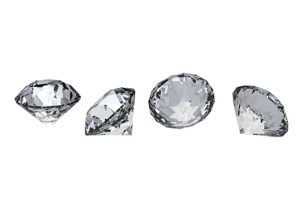 Sammlung von runden Diamanten — Stockfoto