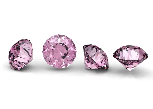 Collezione di rotondo diamante rosa — Foto Stock