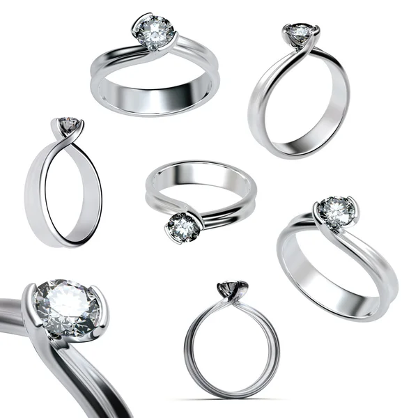 Pierścień z diamentów na białym tle — Zdjęcie stockowe