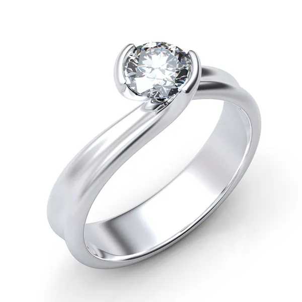 Elszigetelt gyémánt gyűrű — Stock Fotó