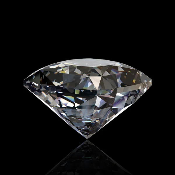 Στρογγυλό διαμάντι απομονωμένη. πολύτιμος λίθος — Φωτογραφία Αρχείου