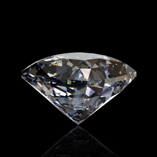 Round diamond isolated. Gemstone