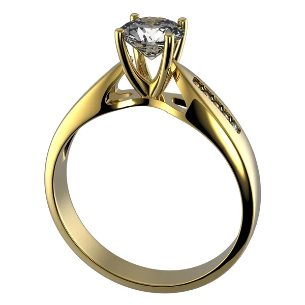 Δαχτυλίδι με διαμάντι απομονωθεί — Φωτογραφία Αρχείου