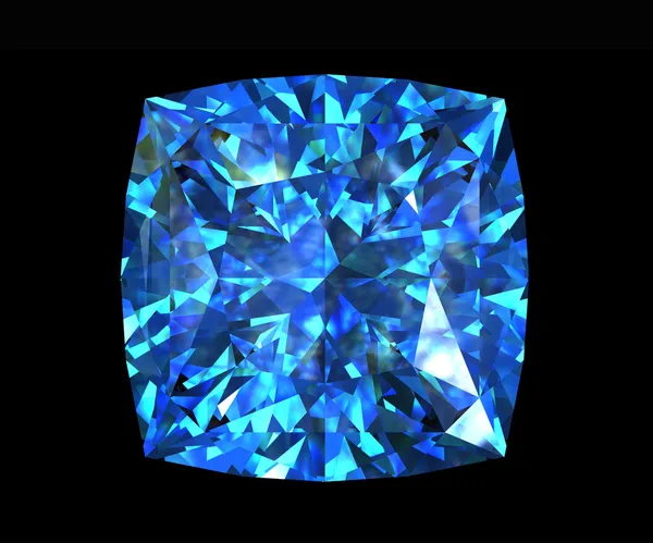 Κοσμήματα, πολύτιμοι λίθοι σχήμα της πλατείας. Ελβετικό μπλε τοπάζι — Φωτογραφία Αρχείου