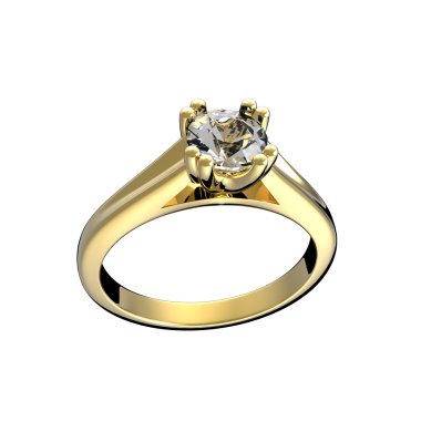 Ring with diamond isolated clipart