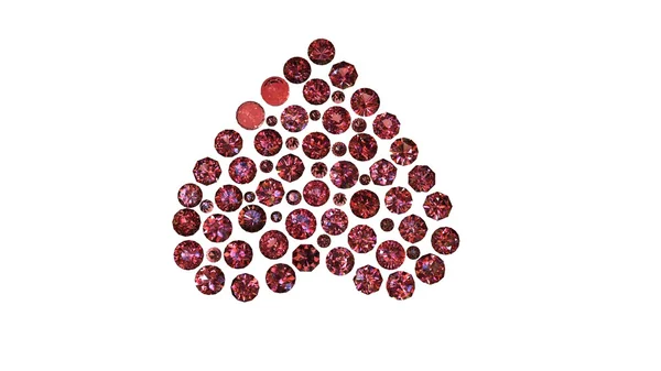 Runde rubinrote Edelsteinform des Herzens — Stockfoto