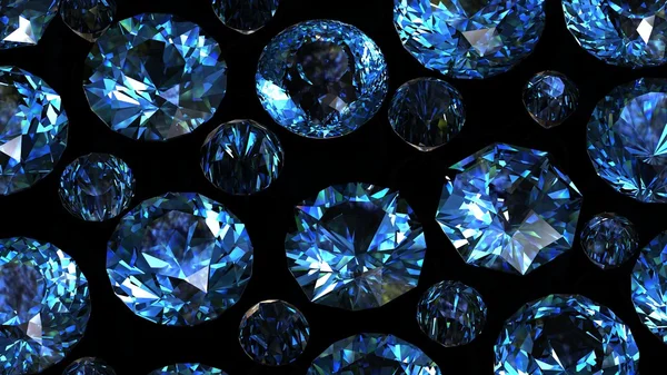 Set of round swiss blue topaz. Gemstone — Stock Photo, Image