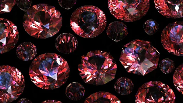 Set of round ruby. Gemstone — Stock Photo, Image