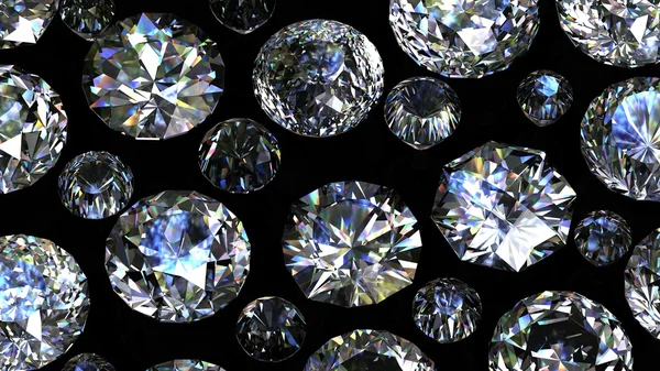Conjunto de diamante redondo isolado. Pedra preciosa — Fotografia de Stock