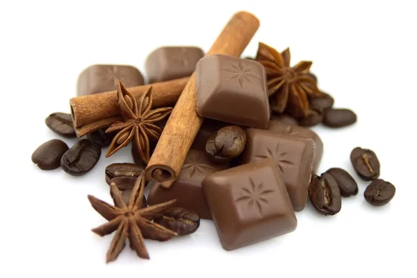 巧克力与香料 — 图库照片