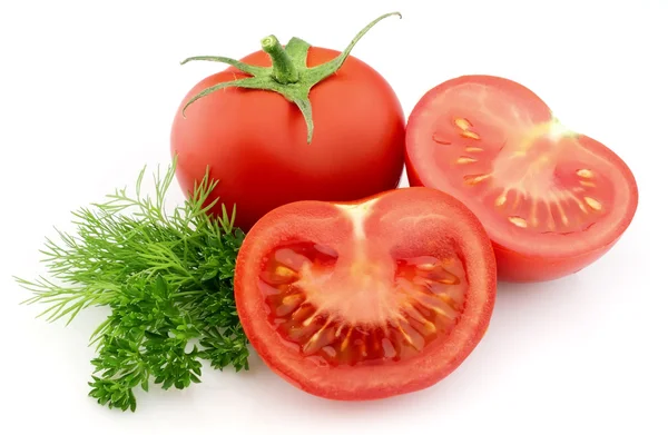 Tomater med grön — Stockfoto