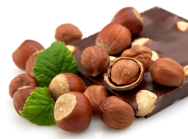Chocolade met noten — Stockfoto