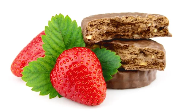 초콜릿 케이크 딸기 — 스톡 사진