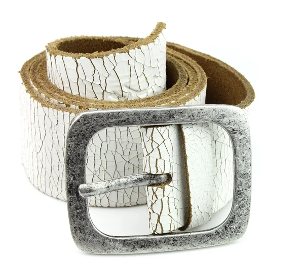stock image White leather belt