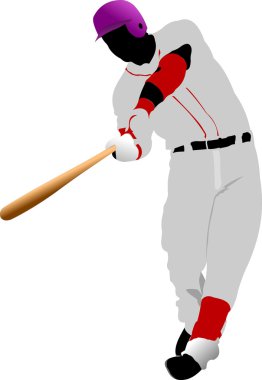 Baseball player. Vector illustration clipart